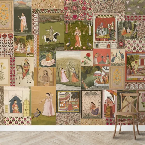 Netri A Vintage Indian Art Inspired Wallpaper - Image 2