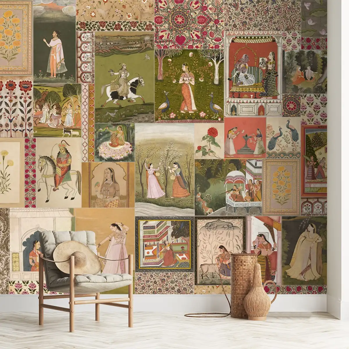 Netri A Vintage Indian Art Inspired Wallpaper