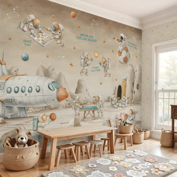 Coffee Bean Cosmic Clubhouse Kids Room Wallpaper - Image 2