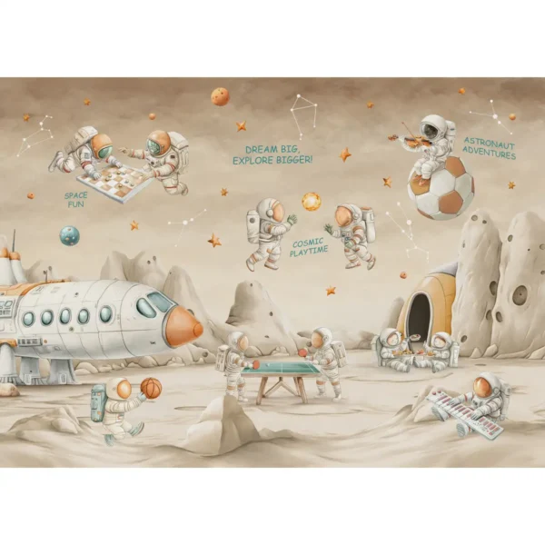 Coffee Bean Cosmic Clubhouse Kids Room Wallpaper - Image 3