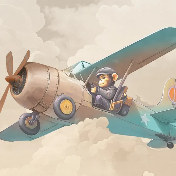 Dusky Amber Air show Kids Room Wallpaper - Image 3