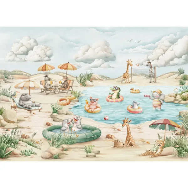 Jungle Beach Bash Kids Room Wallpaper - Image 4