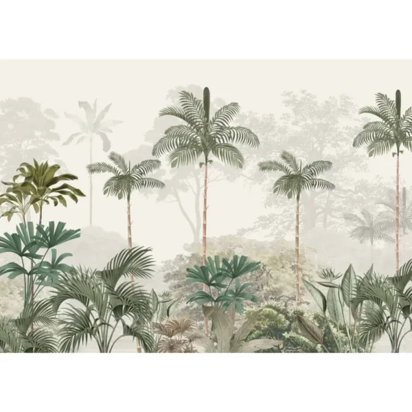 Kovalam Paradise, Palms Wallpaper for Rooms, Green, Customised - Image 4